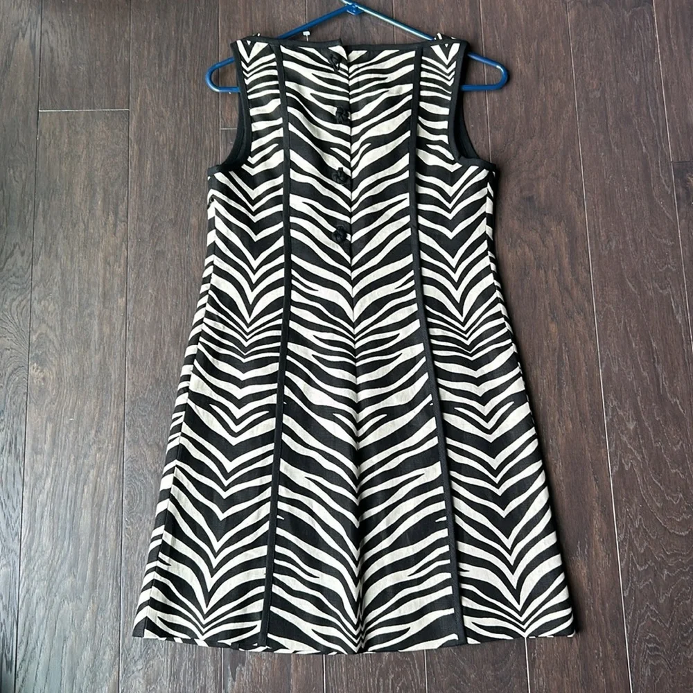J Crew zebra print linen shift dress 4P - Picture 5 of 9